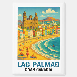 Vintage Las Palmas Gran Canaria Canteras Strand Magnet
