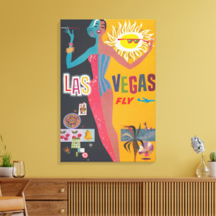 Vintage-Las-Vegas-Glücksspiel-Reiseplakat-Kunst Leinwanddruck