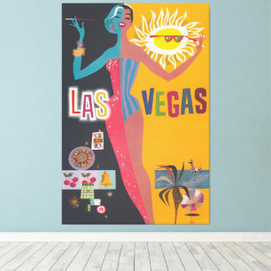 Vintage-Las-Vegas-Glücksspiel-Reiseplakat-Kunst Leinwanddruck