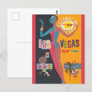 Vintage-Las-Vegas-Glücksspiel-Reiseplakat-Kunst Postkarte