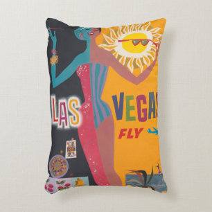 Vintage-Las-Vegas-Glücksspiel-Reiseposter-Kunst Dekokissen