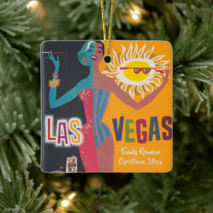 Vintage-Las-Vegas-Glücksspiel-Reiseposter-Kunst Keramikornament