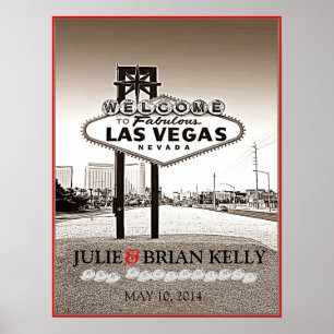 Vintage Las Vegas Hochzeitsgästebuch Poster