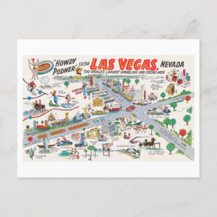 Vintage Las Vegas Karte Postkarte