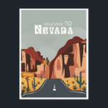 Vintage Las Vegas Nevada Grüße vom Empfang Postkarte<br><div class="desc">Vintag,  Retro,  Reisen,  modern,  Aquarell,  Classic,  Las Vegas,  Nevada,  willkommen,  vereinte Staaten, </div>