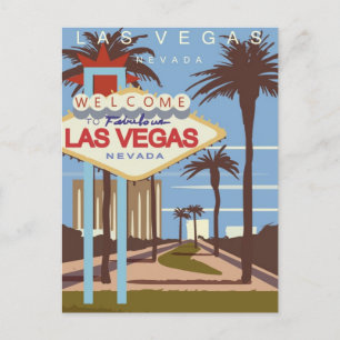 vintage Las Vegas Nevada Grüße von Willkommen Postkarte