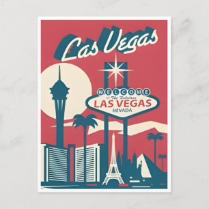 vintage Las Vegas Nevada Grüße von Willkommen Postkarte