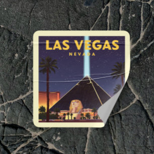 Vintage Las Vegas Nevada Quadratischer Aufkleber