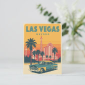 Vintage Las Vegas Nevada Travel Postkarte (Stehend Vorderseite)