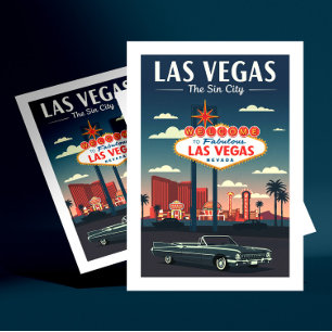 Vintage Las Vegas Postkarte