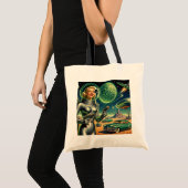 Vintage-Laserstrahl-Pin-Up Tragetasche (Vorderseite (Produkt))