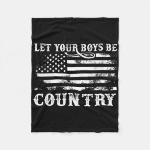 Vintage Lass deine Jungs Country Flagge Usa Countr Fleecedecke