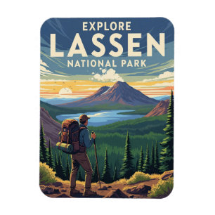 Vintage Lassen Vulkan-Nationalpark Kalifornien Magnet