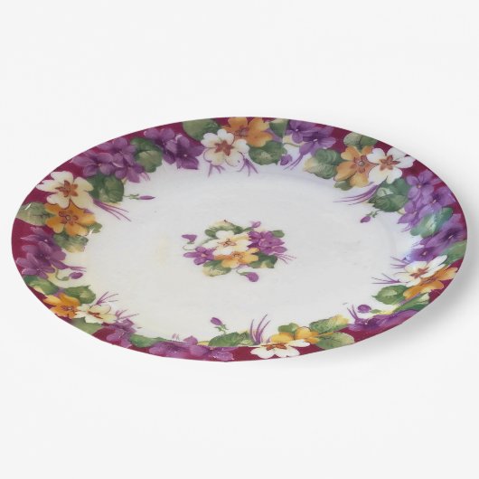 Vintage Lässige China Muster Papierabschlussplatte Pappteller (Schrägansicht)