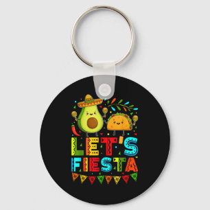 Vintage Lasst uns Fiesta Avocado und Tacos Cinco d Schlüsselanhänger