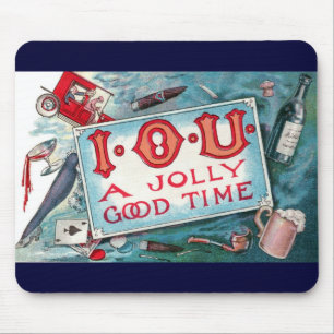 Vintage-Lasterparty, Glücksspiel Trinken Rauchen Mousepad