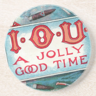 Vintage-Lasterparty, Glücksspiel Trinken Rauchen Sandstein Untersetzer