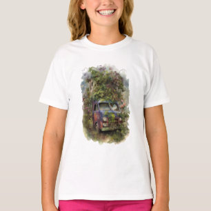 Vintage Lastwagen mit Blumen T-Shirt