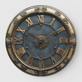 Vintage Latein rund Große Wanduhr