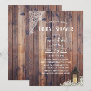 Vintage Laterne Baby's Breath Rustikale Brautparty Einladung