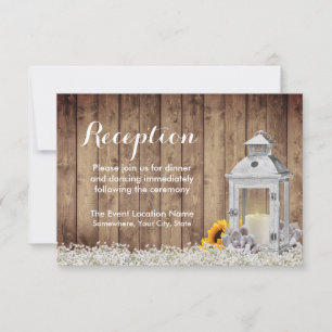 Vintage-Laterne Rustikale Blumen Hochzeitsempfang Einladung