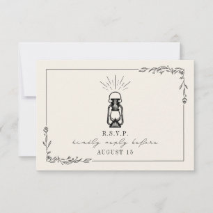 Vintage-Laterne Rustikale Hochzeits-RSVP-Karte RSVP Karte