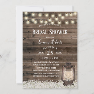 Vintage Laterne Rustikales Brautparty Einladung