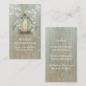 Vintage Laternen-Lichter und Gipskraut mit Blumen Visitenkarte (Vorne/Hinten)