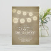 Vintage Laternen rustikale Hochzeitseinladung Einladung (Stehend Vorderseite)