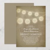 Vintage Laternen rustikale Hochzeitseinladung Einladung (Vorne/Hinten)