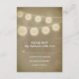 Vintage Laternen rustikale Hochzeitskarten RSVP Karte