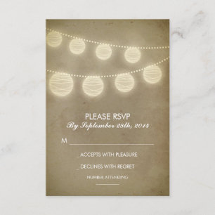 Vintage Laternen rustikale Hochzeitskarten RSVP Karte