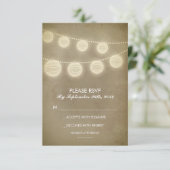 Vintage Laternen rustikale Hochzeitskarten RSVP Karte (Stehend Vorderseite)