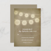 Vintage Laternen rustikale Hochzeitskarten RSVP Karte (Vorne/Hinten)