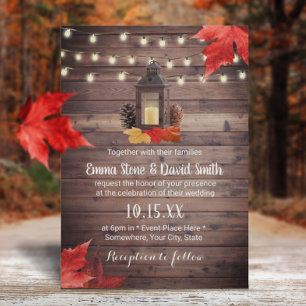 Vintage Laternenautobahn hinterlässt rustikale Hoc Einladung