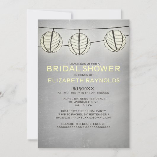 Vintage Laternendusche Einladungen (Vorderseite)