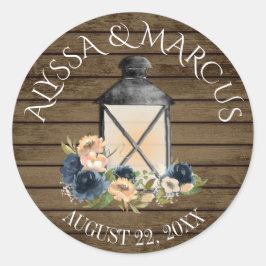 Vintage Laternenhochzeit und Hochzeit von marinebr Runder Aufkleber