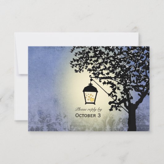 Vintage Laternenlaterne RSVP Karte (Vorderseite)