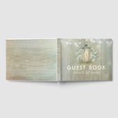 Vintage Laternenleuchten Rustikales Gipskraut Gästebuch (Voll)