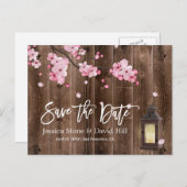 Vintage Laternenrosa Bläsereihe Sichern Sie das Da Ankündigungspostkarte (Vorne/Hinten)