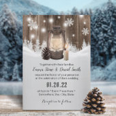 Vintage Laternenschneeflocke Winterwaldhochzeit Einladung
