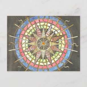 Vintage Laternensteckkarte Postkarte