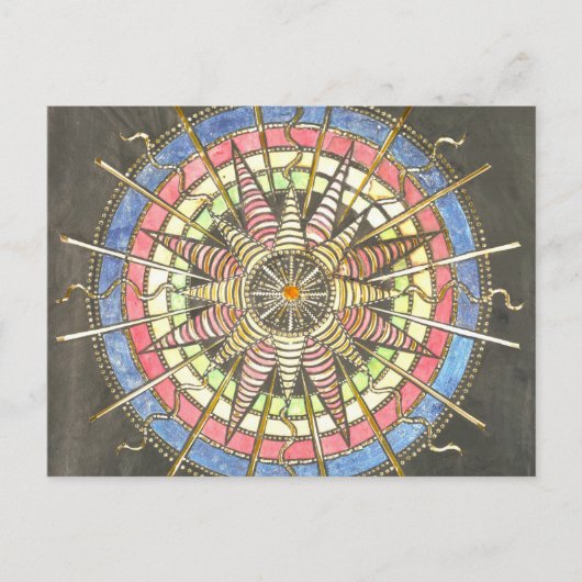 Vintage Laternensteckkarte Postkarte (Vorderseite)