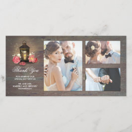 Vintage Laternenwaldhochzeit Dankeskarte