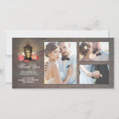 Vintage Laternenwaldhochzeit Dankeskarte (Vorderseite)