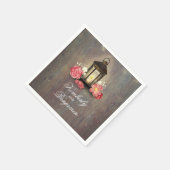 Vintage Laternenwaldhochzeit Serviette (Ecke)