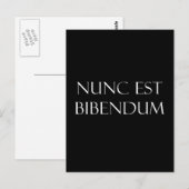 Vintage Latin Nunc Est Bibendum Drinking Quote Postkarte (Vorne/Hinten)