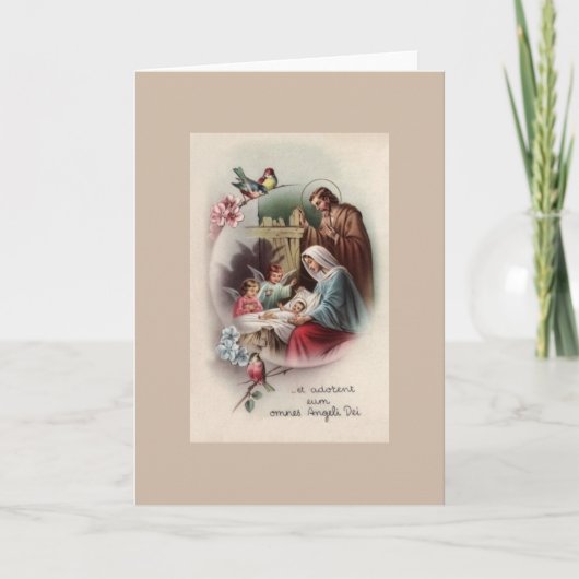 Vintage Latin Religious Christmas Card Karte (Vorderseite)