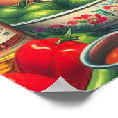 Vintage Latina Button-Up-Malerei Poster (Ecke)