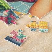 Vintage Latina Button-Up-Malerei Puzzle (Seite)